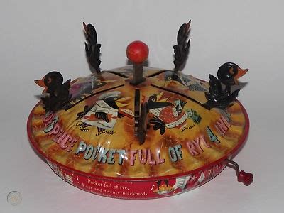 Vintage Mattel Black Birds Pie Music Maker Wind Up 